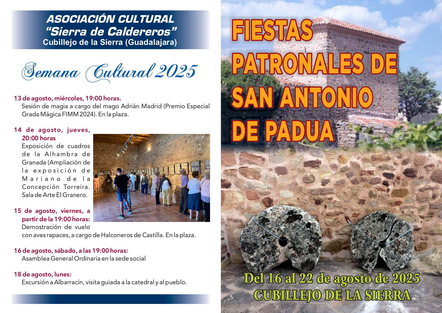Semana Cultural y Programa de Fiestas 2025 – Cubillejo de la Sierra